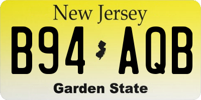 NJ license plate B94AQB