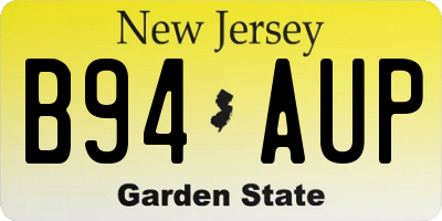 NJ license plate B94AUP