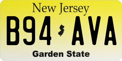NJ license plate B94AVA