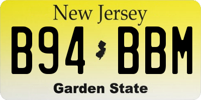 NJ license plate B94BBM