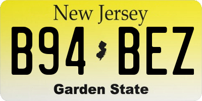 NJ license plate B94BEZ