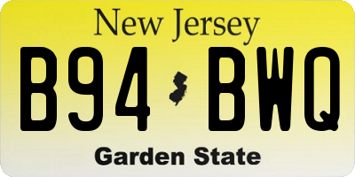 NJ license plate B94BWQ