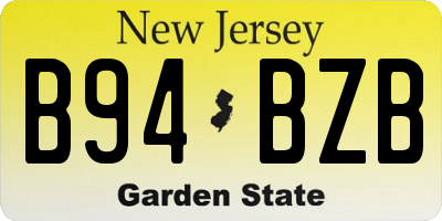 NJ license plate B94BZB
