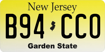 NJ license plate B94CCO