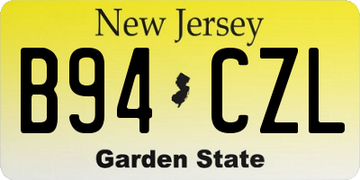 NJ license plate B94CZL