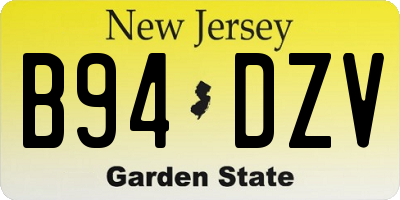 NJ license plate B94DZV
