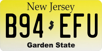 NJ license plate B94EFU