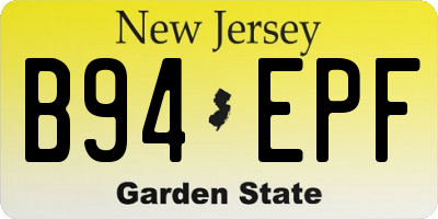 NJ license plate B94EPF
