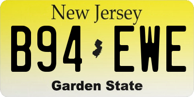 NJ license plate B94EWE