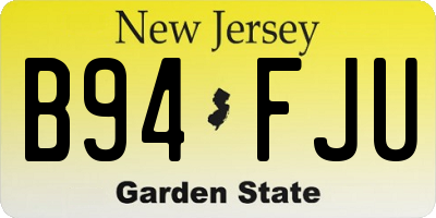 NJ license plate B94FJU