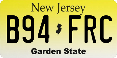 NJ license plate B94FRC