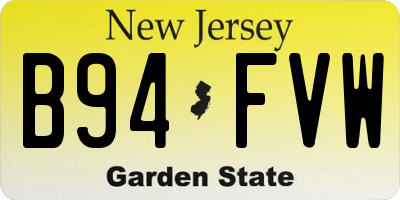 NJ license plate B94FVW