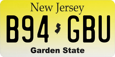 NJ license plate B94GBU