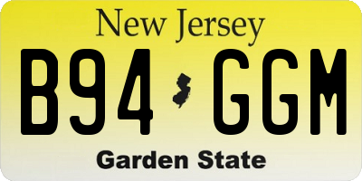 NJ license plate B94GGM
