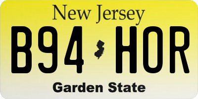 NJ license plate B94HOR