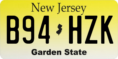 NJ license plate B94HZK