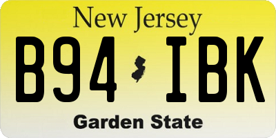 NJ license plate B94IBK
