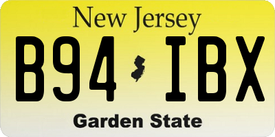 NJ license plate B94IBX