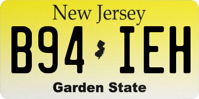 NJ license plate B94IEH