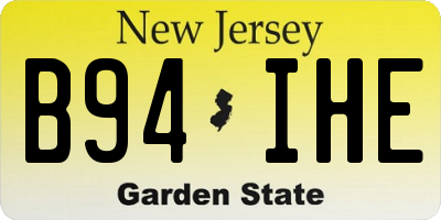 NJ license plate B94IHE