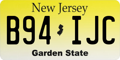 NJ license plate B94IJC
