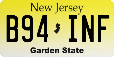 NJ license plate B94INF