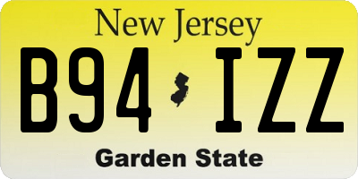 NJ license plate B94IZZ