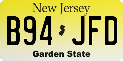 NJ license plate B94JFD