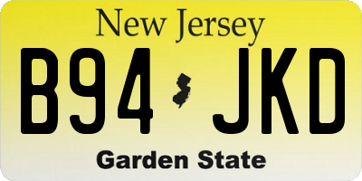 NJ license plate B94JKD