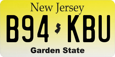 NJ license plate B94KBU