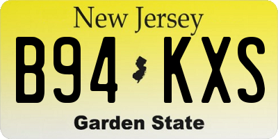 NJ license plate B94KXS
