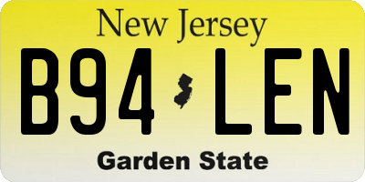 NJ license plate B94LEN