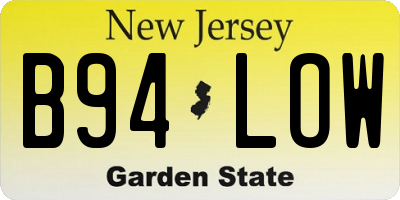 NJ license plate B94LOW