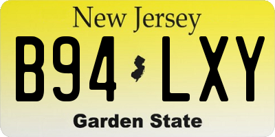 NJ license plate B94LXY