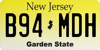 NJ license plate B94MDH