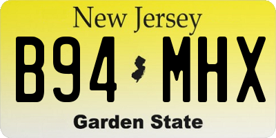 NJ license plate B94MHX