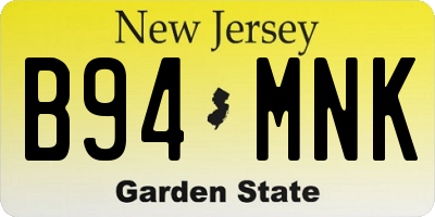 NJ license plate B94MNK