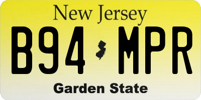 NJ license plate B94MPR