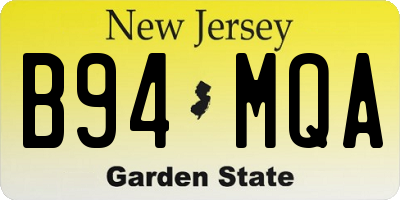 NJ license plate B94MQA