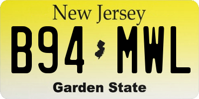 NJ license plate B94MWL