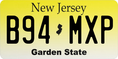 NJ license plate B94MXP