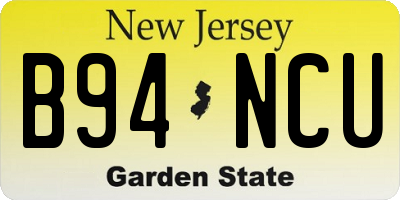 NJ license plate B94NCU