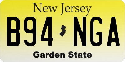 NJ license plate B94NGA