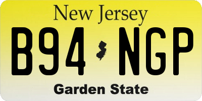 NJ license plate B94NGP
