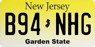 NJ license plate B94NHG