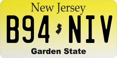 NJ license plate B94NIV