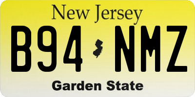 NJ license plate B94NMZ