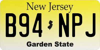 NJ license plate B94NPJ