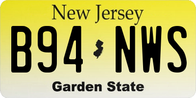 NJ license plate B94NWS