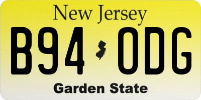 NJ license plate B94ODG